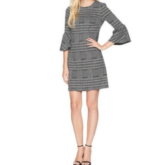 CALVIN KLEIN BLACK & WHITE BELL SLEEVE DRESS NWT - Picture 11 of 11